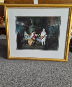 Garden Scene Print in Gilt Frame