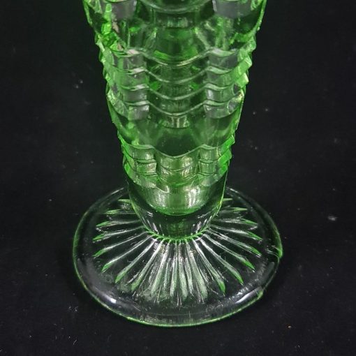 Green Depression Glass Vase - Image 2