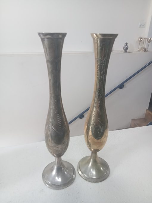 Pair of Brass Vases