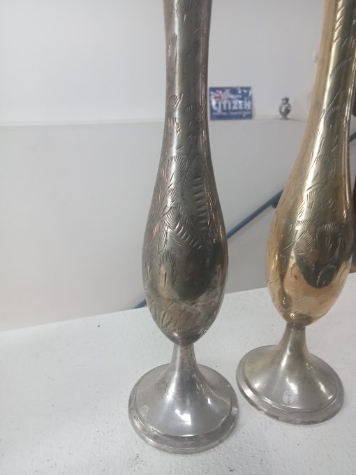 Pair of Brass Vases - Image 2