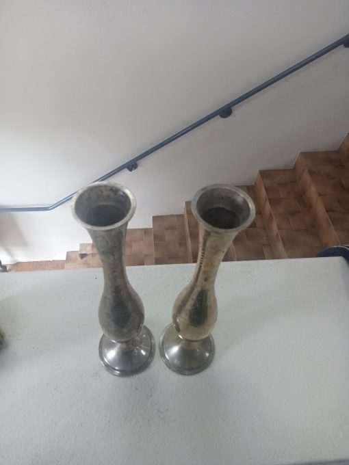Pair of Brass Vases - Image 3