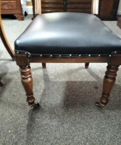 Set of Six Black Leather Chairs - Image 4
