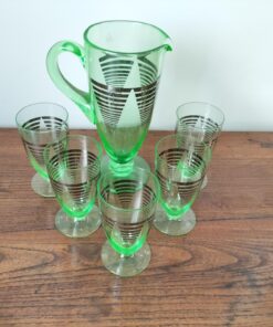 Alternative view of Art Deco Uranium Glass Drinks Set